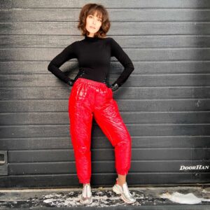 the pattern is quilted insulated joggers