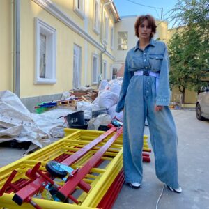 0502 Large Size Denim Jumpsuit pattern