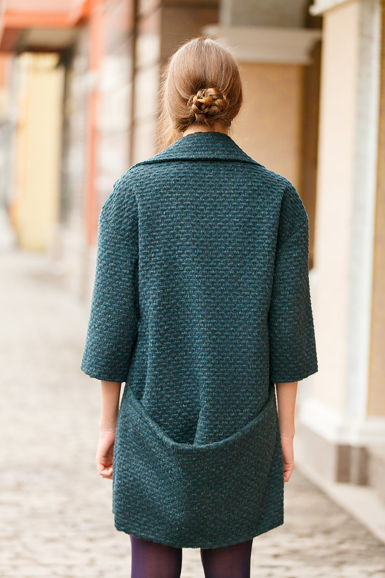 00902 The pattern of the oversized double-breasted coat — изображение 3