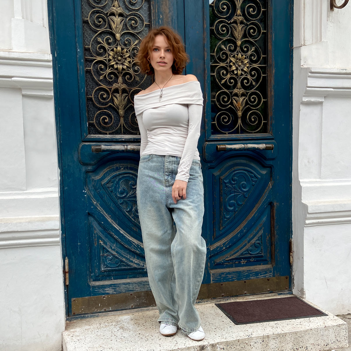0306 Blouse pattern with off-the-shoulder