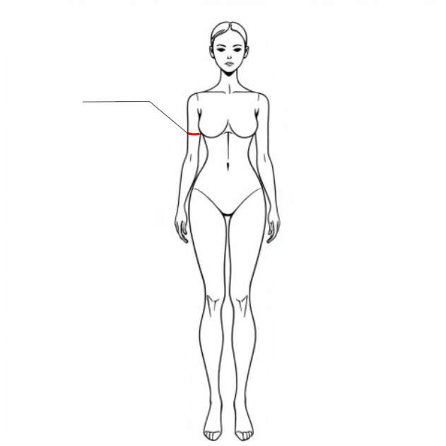 Upper arm circumference: around the widest part of your upper arm